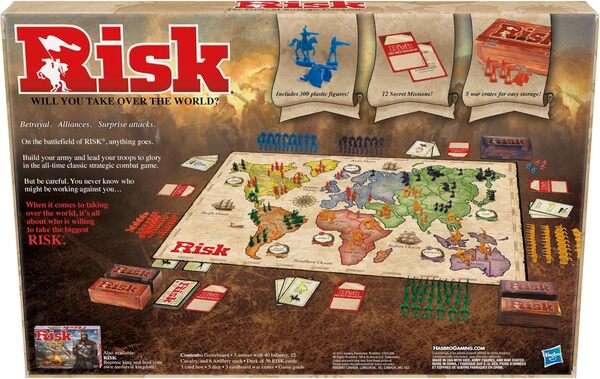 Risk, Jeu de Société Stratégique et Immersif, Jeu de Plateau de Conquête avec Missions et Armées, Version Française pour Enfants dès 10 Ans, Filles, Garçons et Adultes