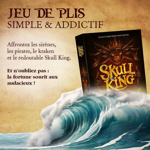 Blackrock Games - Skull King - Jeu De Plis - Jeu De Cartes pour Vrais Pirates - 2 à 8 Joueurs - Réflexion Tactique, Stratégique et Paris - Version Française - 8 Ans Et Plus