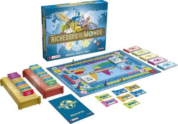 Lansay - RICHESSES DU MONDE - Edition Originale - Jeu de Société Famille pour Enfants dès 8 ans - Acquérir un Maximum de Richessses - Jeu Tactique de 2 à 6 Joueurs - 45 Min - En Français