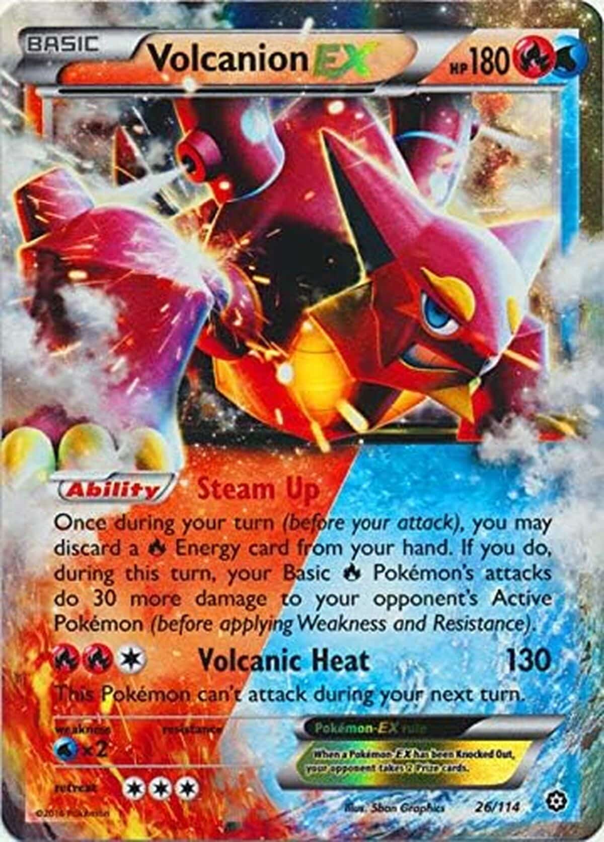 Test de la carte Pokémon Volcanion-EX XY Steam Siege