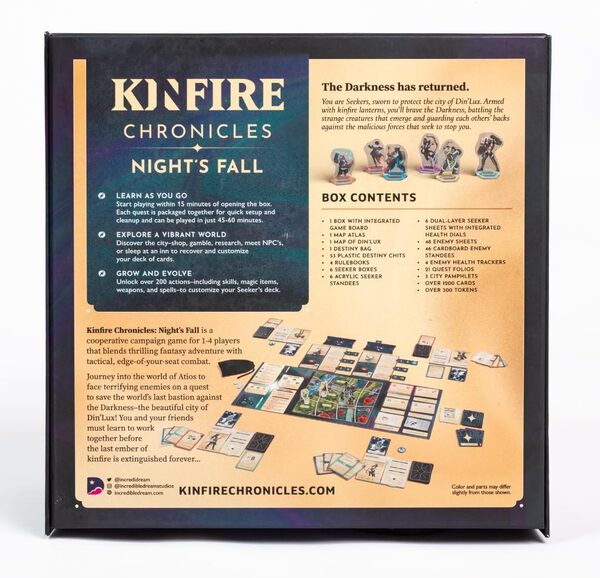Kinfire Chronicles: Night's Fall - Jeu de campagne coopératif facile à apprendre - Aventure fantastique épique avec construction de deck - À partir de 14 ans - Fabriqué par Incredible Dream