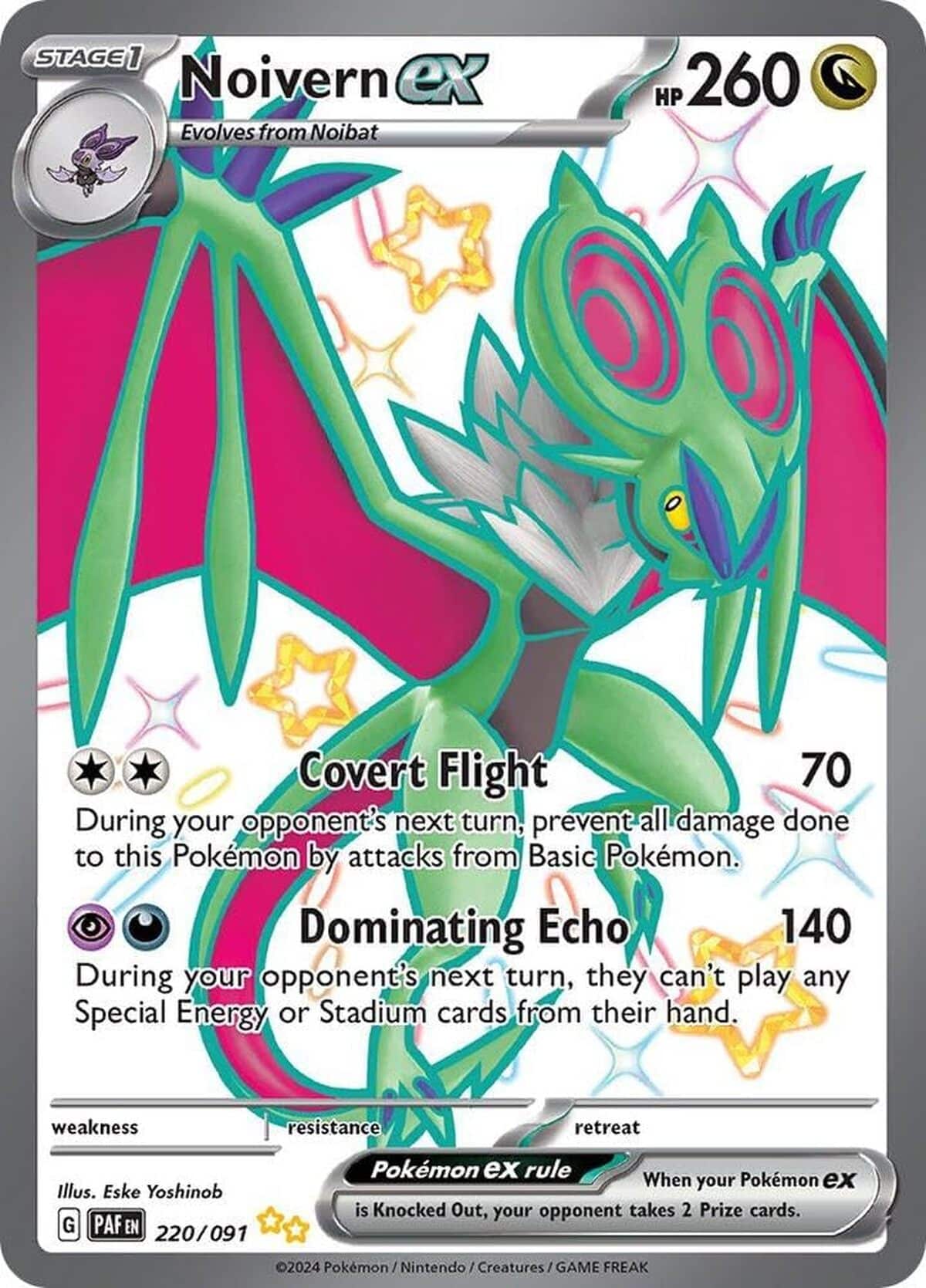 Test de la carte Pokemon Noivern ex Shiny Full Art