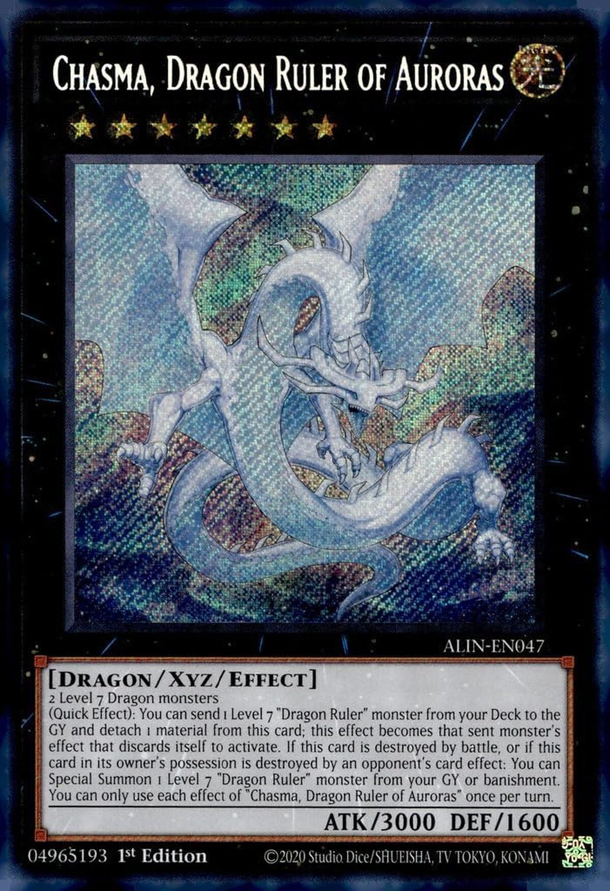 Test : règle Dragon des Aurores Chasma ALIN-EN047 Secret rare
