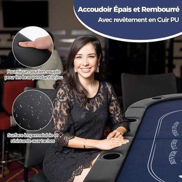 Découvrez notre test détaillé de la table de poker pliable Costway 182 cm pour 8 joueurs : design élégant, praticité et confort pour des parties inoubliables