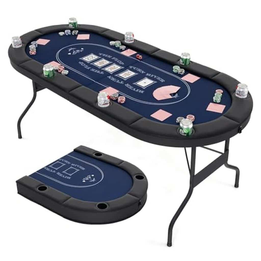 Test : table de poker pliable Costway 182 cm pour 8 joueurs