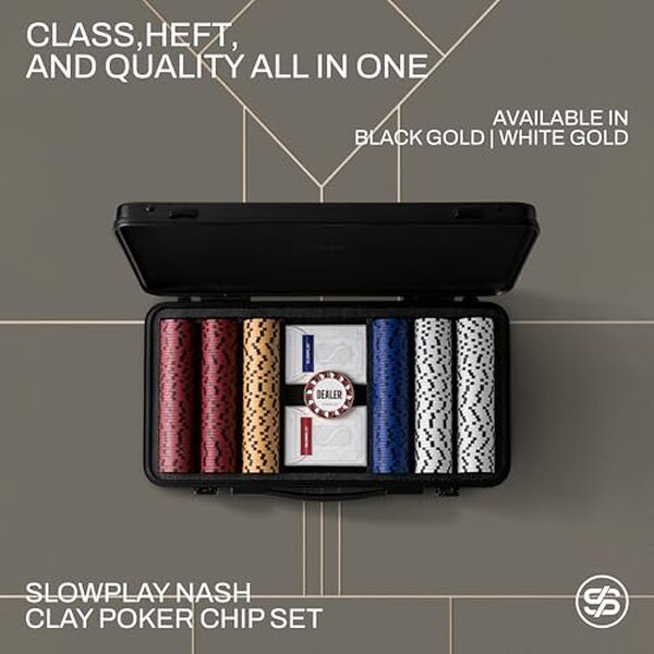 Découvrez notre avis sur le set de jetons de poker Slowplay Nash, édition or blanc 500 pièces : design, qualité et performances pour une expérience de jeu améliorée