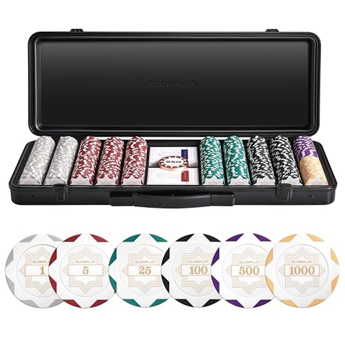 Critique du set de jetons de poker Slowplay Nash : édition Or Blanc 500 pièces