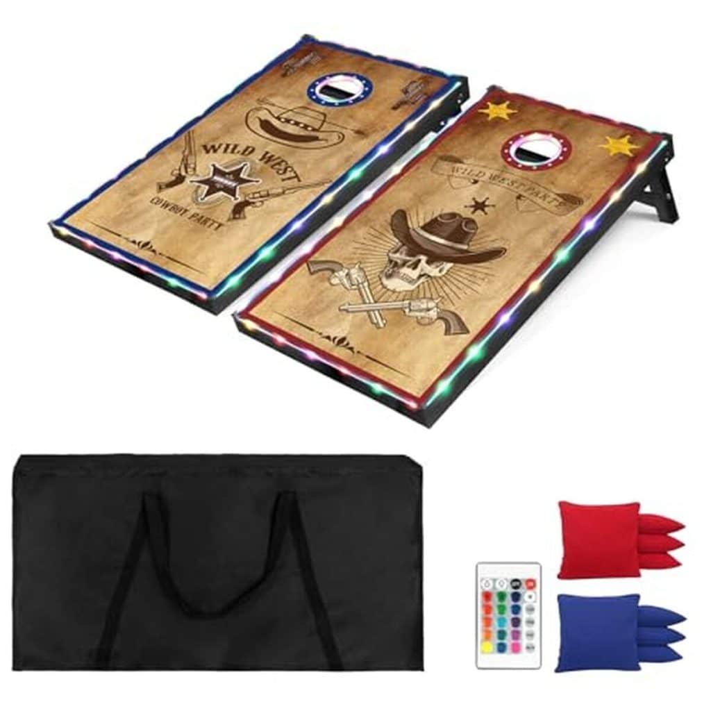 Test du jeu de société Cornhole lumineux : ambiance occidentale garantie